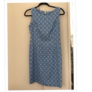 Blue and white dress